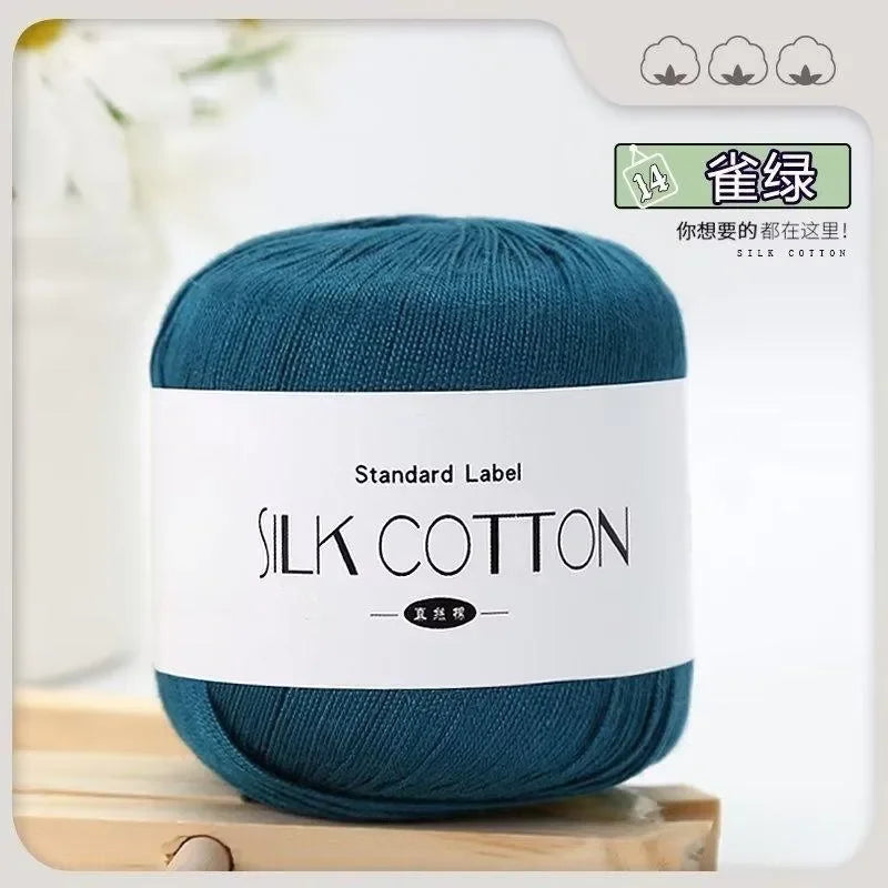 Pelote de fil pour crochet 50g dentelle de soie