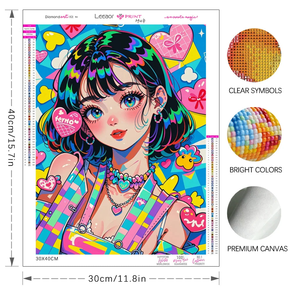 Peintures à diamants Fille Manga