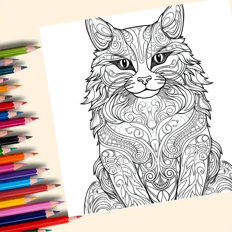 Animal Mandala Adult Coloring Book