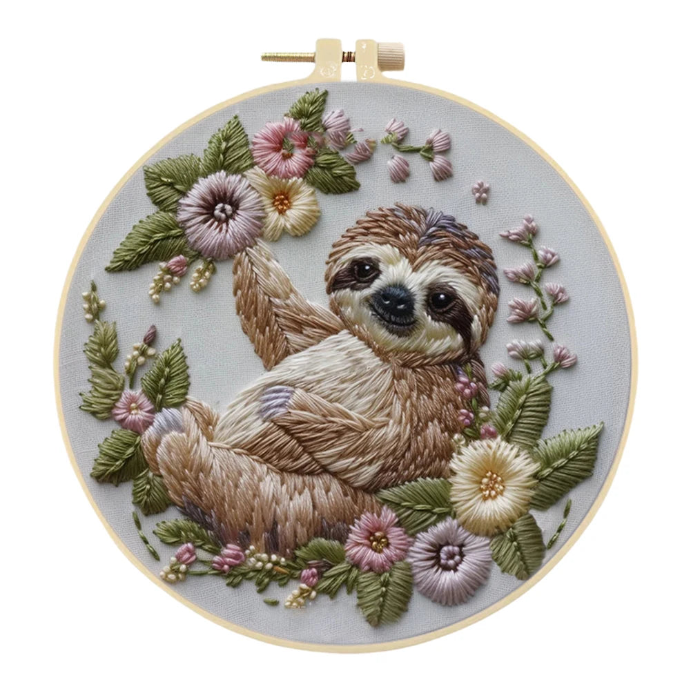 Kits de broderie pour débutants animaux renard girafe oiseau papillon