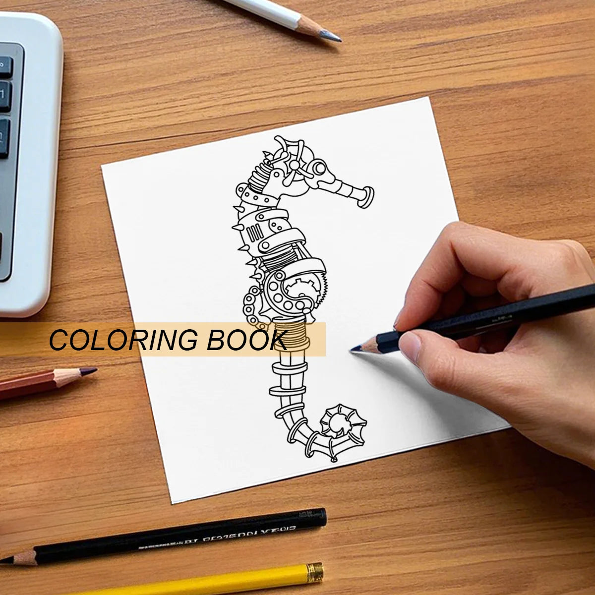 Livre de coloriage animaux mécaniques pour adultes et adolescents, 24 pages, soulage le stress