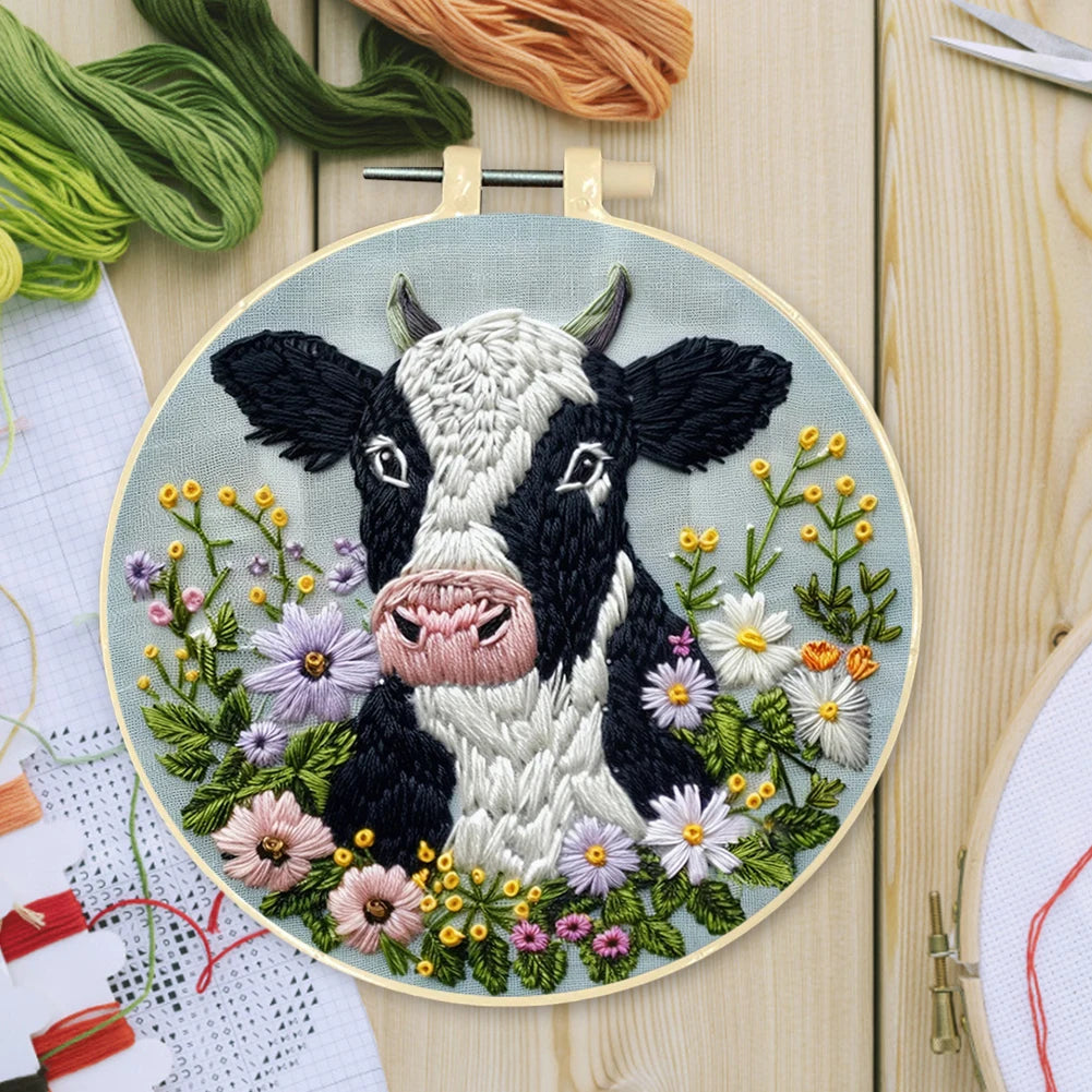 Kits de broderie pour débutants animaux renard girafe oiseau papillon