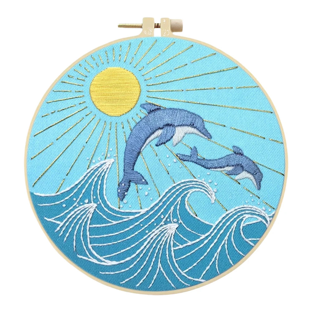 Kits de broderie pour débutants animaux renard girafe oiseau papillon