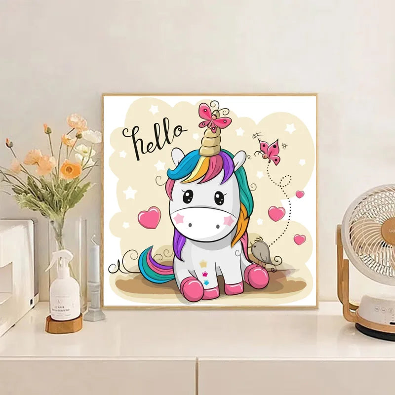 Peintures par numéros pour enfants Licorne Lapin Hibou