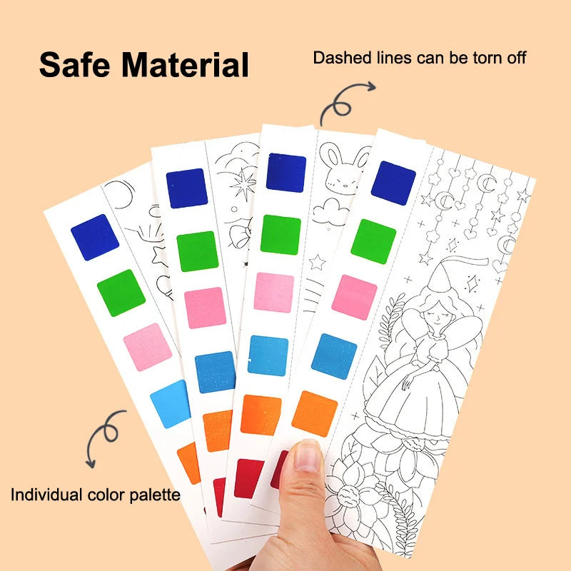 Books of 12 or 20 sheets of paper to paint with water paint for children