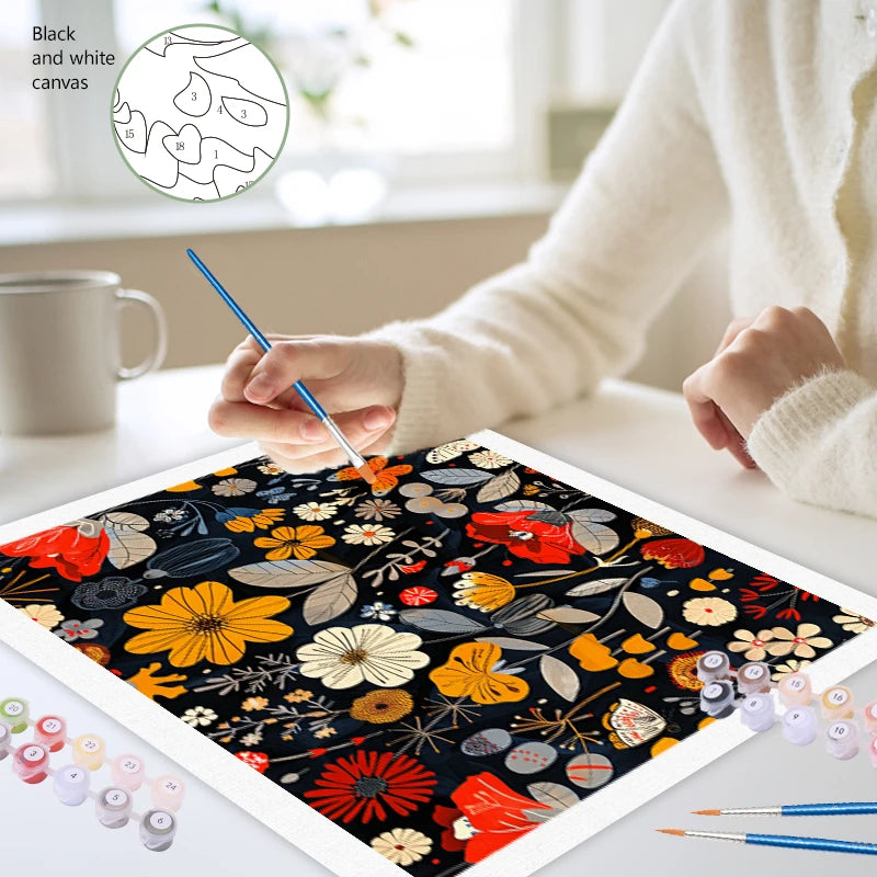 Peintures par numéros fleurs colorées