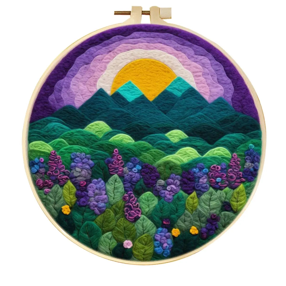 DIY Kits de feutrage en laine facile à utiliser Montagnes paysages ciel