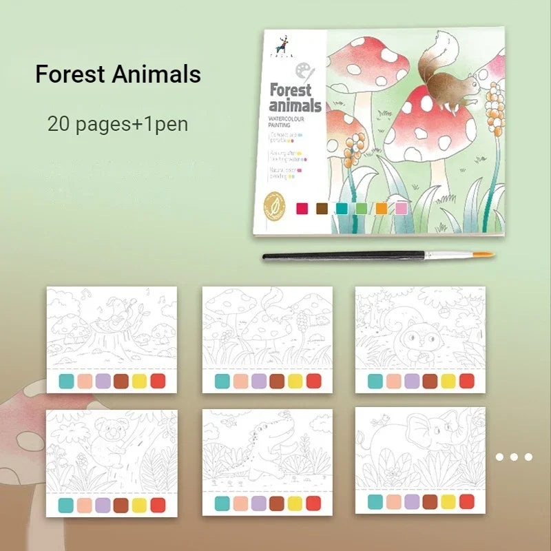 Livres de coloriage à la peinture à l'eau pour enfant 20 feuilles
