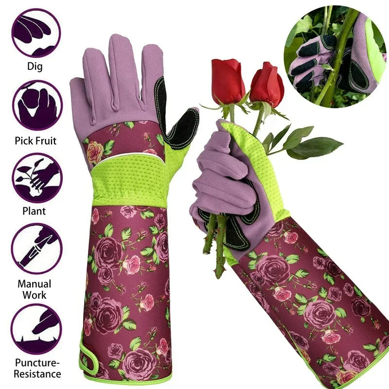 Gants de jardinage résistants aux coups de couteau et longs gants de Gants de jardinage résistants aux coups de couteau et longs gants de