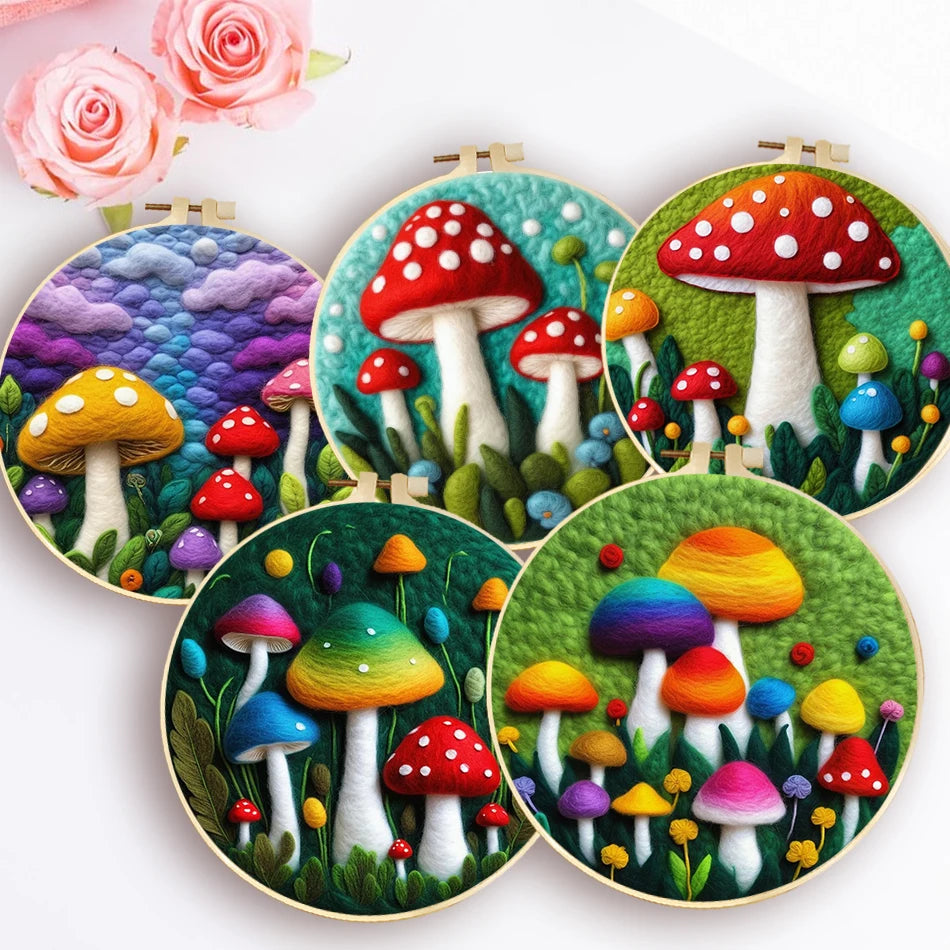 Feutrage DIY Kits de peinture en laine bricolage avec cadre