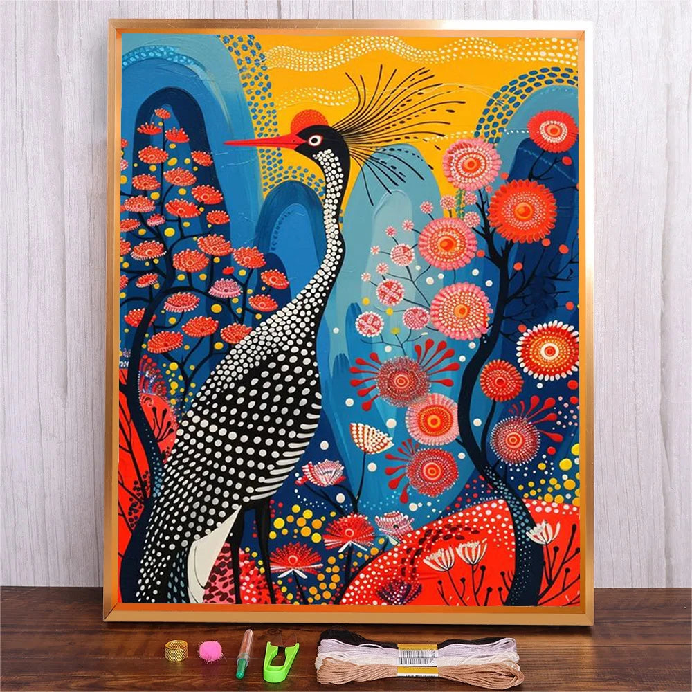 Kit de points de croix à motifs d'animaux tissu entièrement imprimé 14CT 11CT, ensemble de broderie en fil de coton