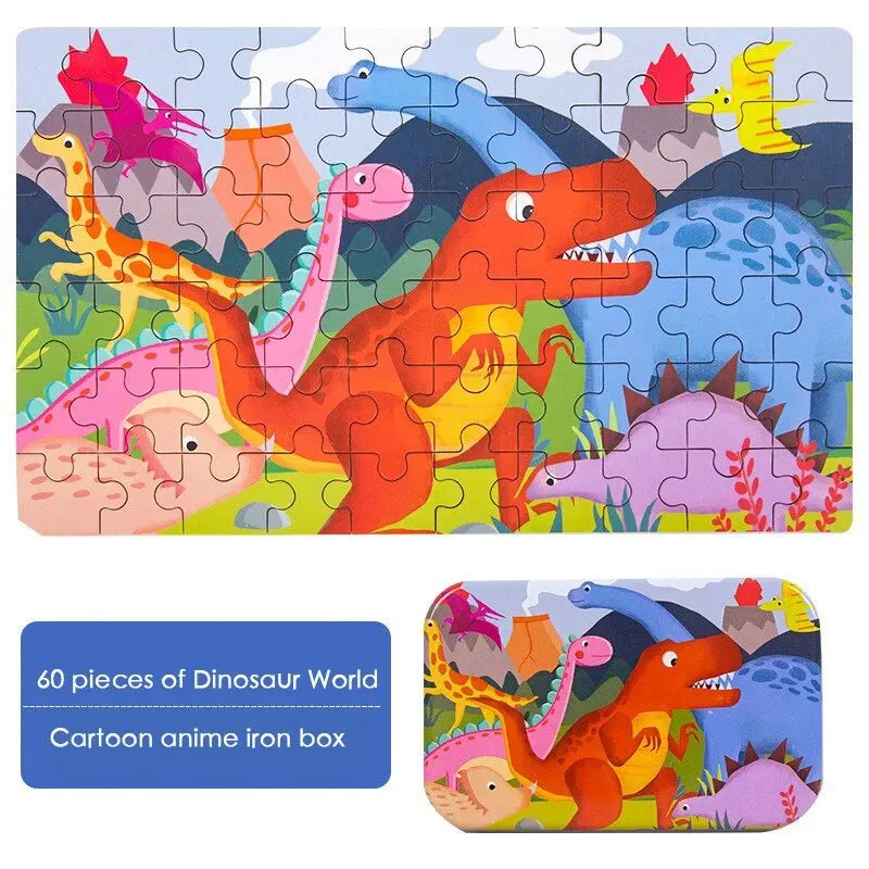 60PCS Wooden Puzzles for Kids