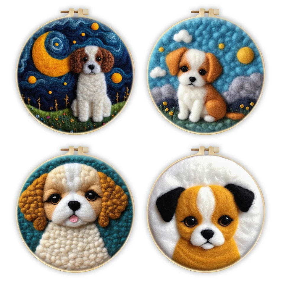 Kits de Peinture en Feutre de Laine chien