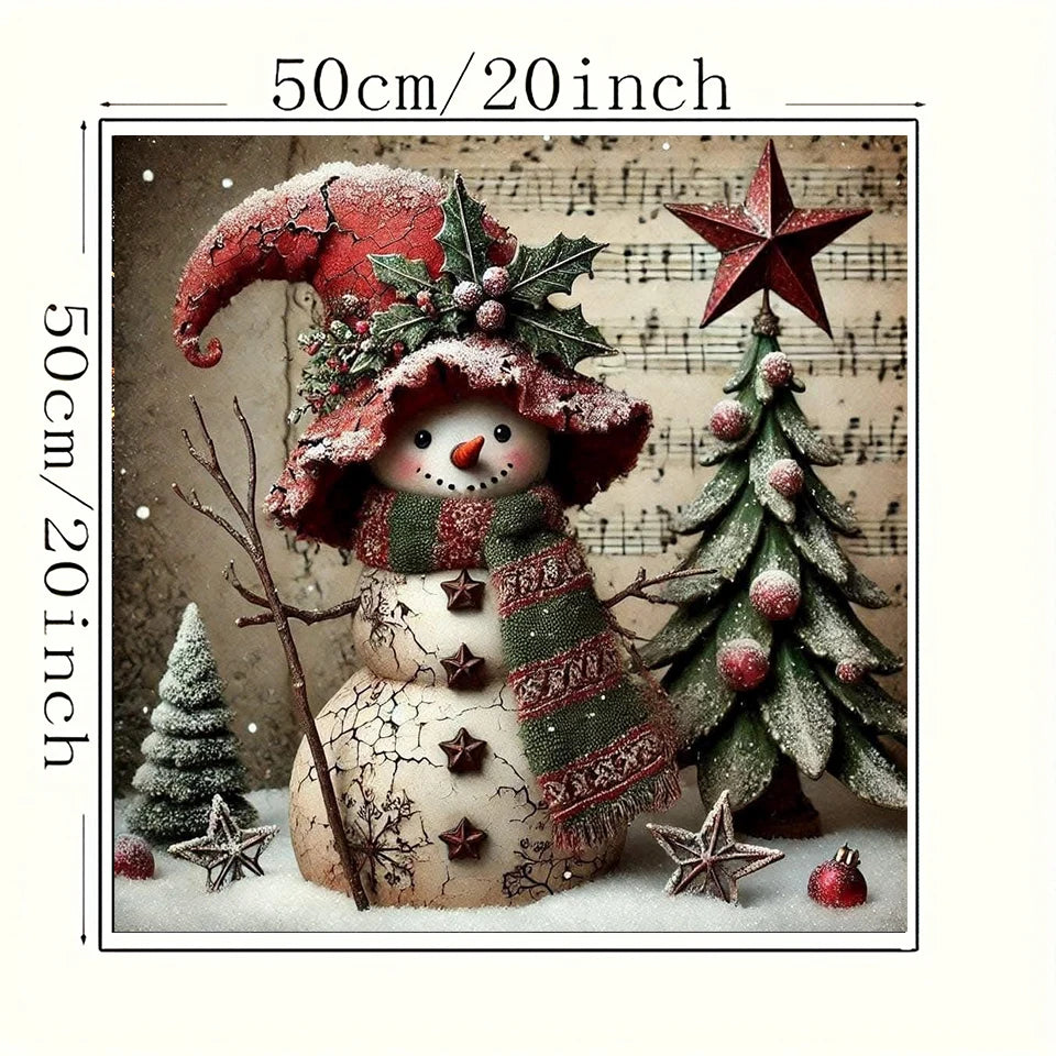 Kit de peinture à diamants Vintage bonhomme de neige de noël