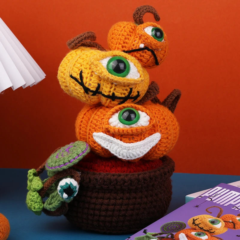 Kits de crochet Halloween citrouille ou chat ou fleur
