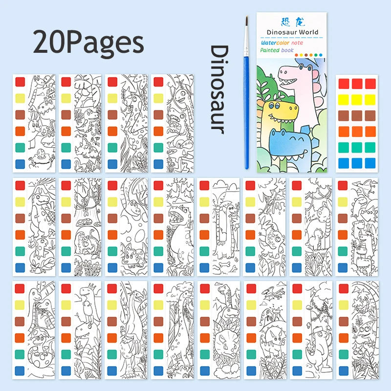 Books of 12 or 20 sheets of paper to paint with water paint for children