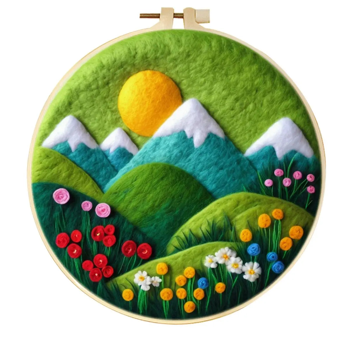 DIY Kits de feutrage en laine facile à utiliser Montagnes paysages ciel