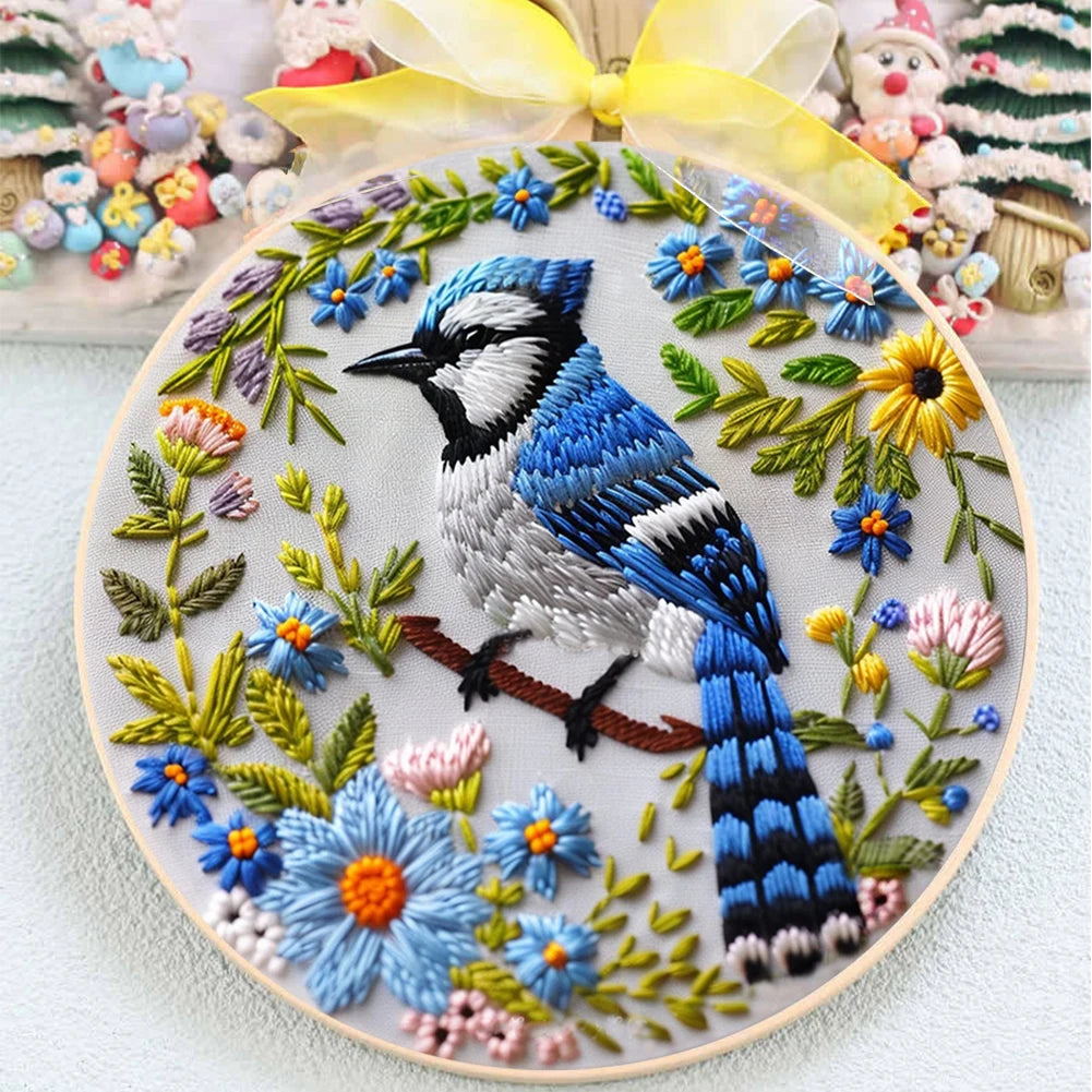 Kits de broderie pour débutants animaux renard girafe oiseau papillon