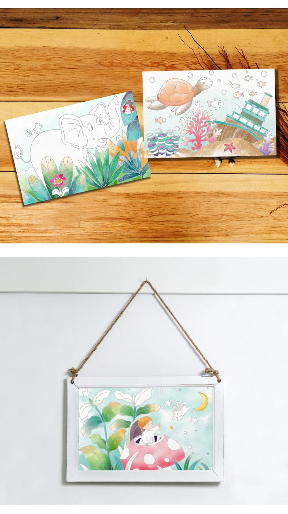 Livres de coloriage à la peinture à l'eau pour enfant 20 feuilles