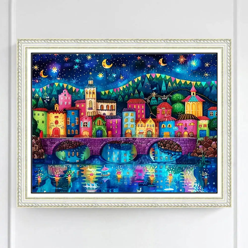 Peinture à diamants ville colorée