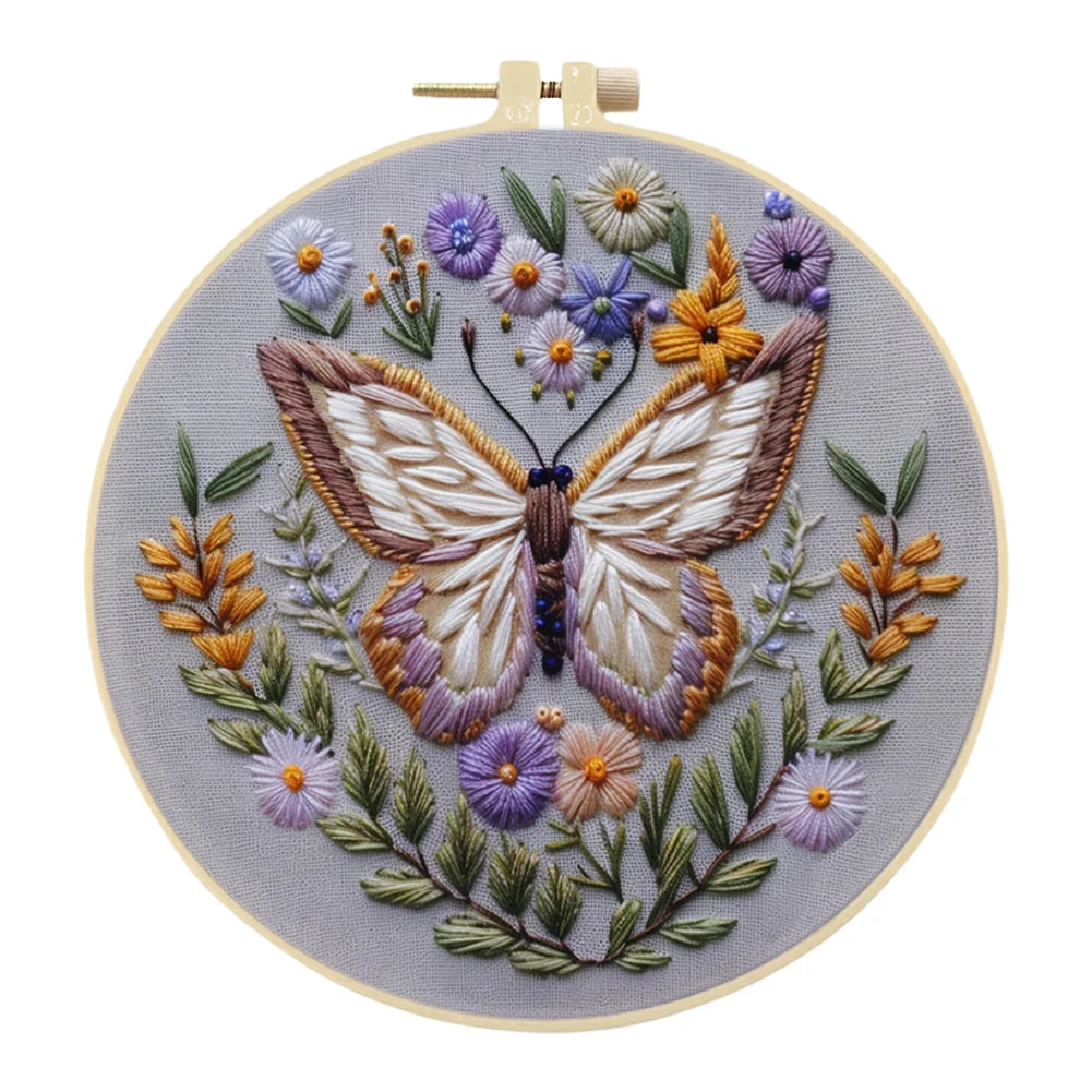 Kits de broderie pour débutants animaux renard girafe oiseau papillon