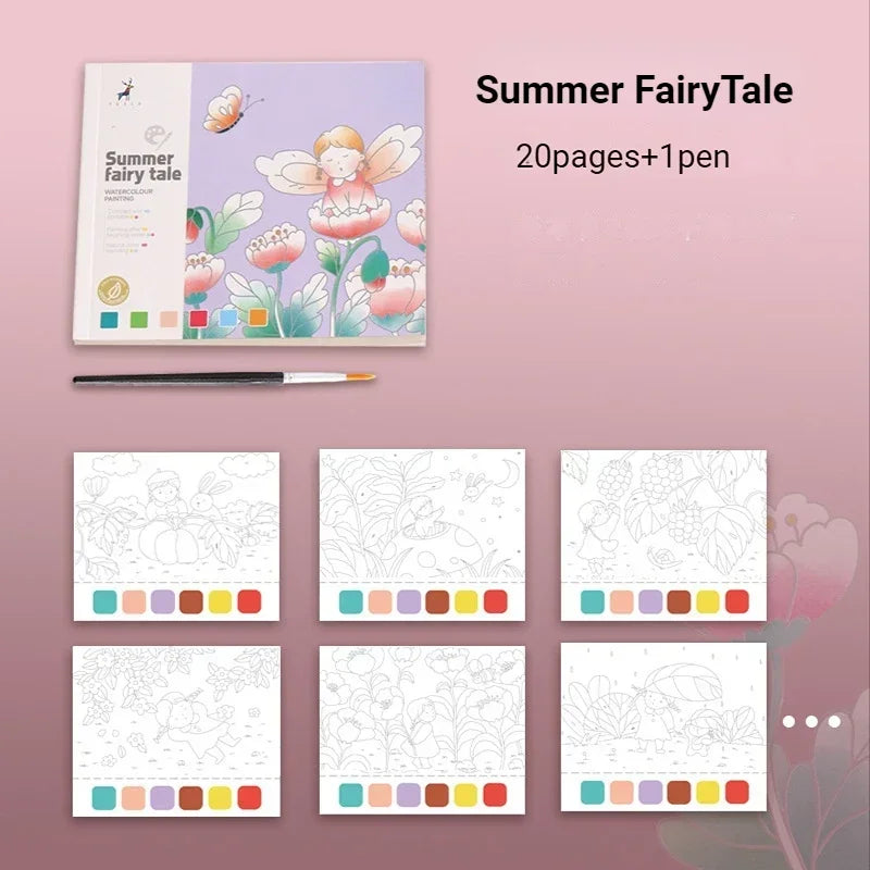 Livres de coloriage à la peinture à l'eau pour enfant 20 feuilles