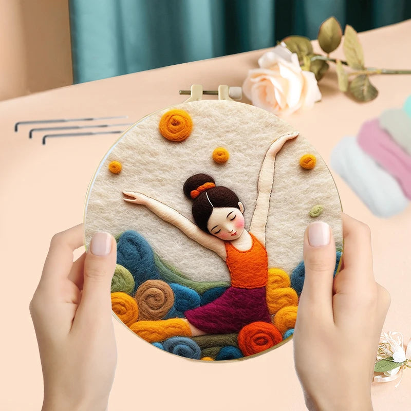 Kits de démarrage peinture en feutrage à l'aiguille petite fille