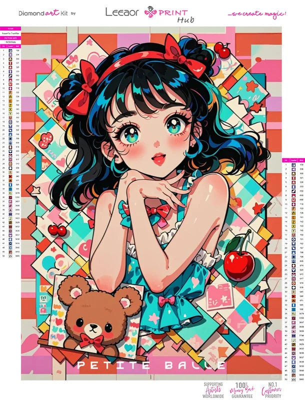 Peintures à diamants Fille Manga