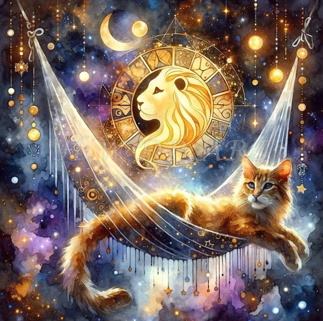 Peintures à diamants Chat mystique Diamants carré AB FD ou Cristal Poussière de fée