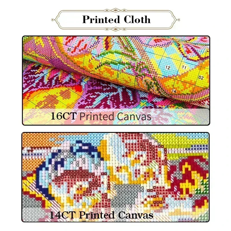 Ensemble de Broderie de Point de Croix ou point compté Renard dans une Bouteille Toile Imprimée ou vierge Aida 16CT 14CT 11CT