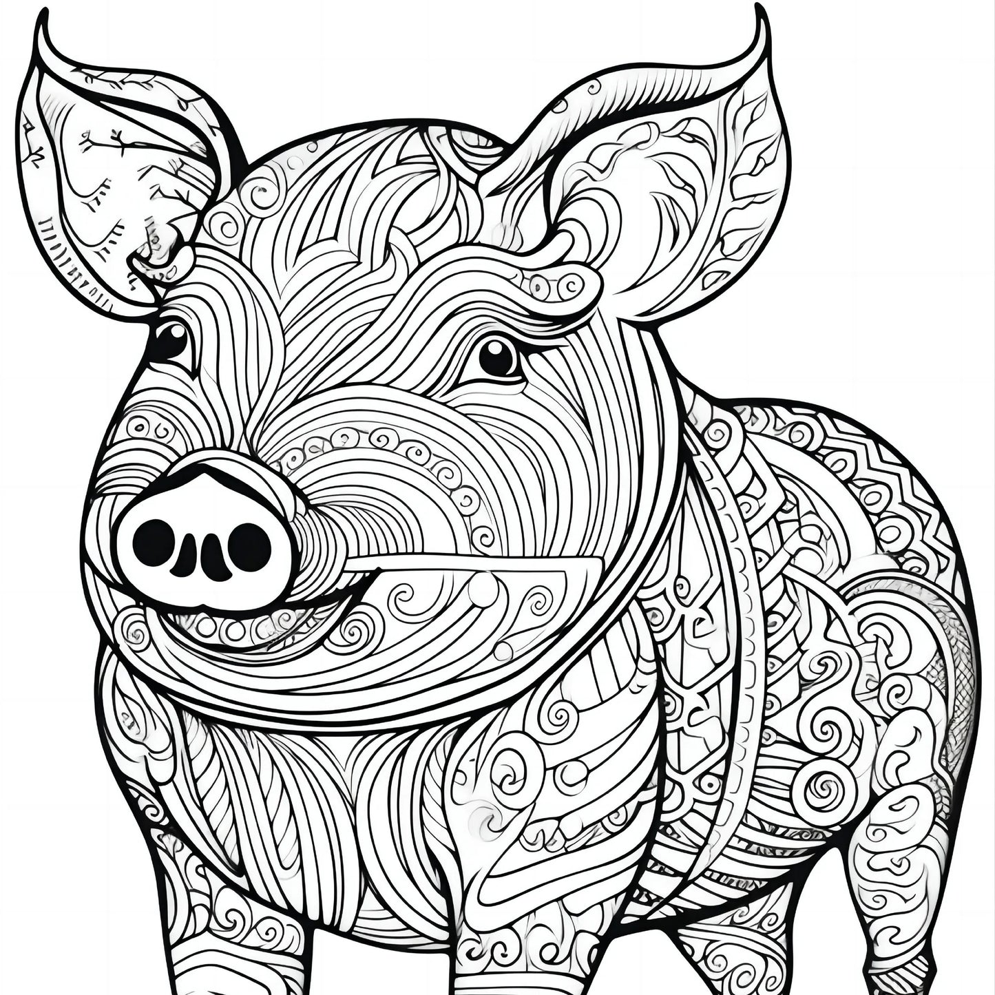 Animal Mandala Adult Coloring Book