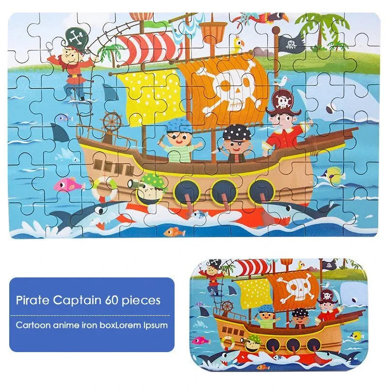 60PCS Wooden Puzzles for Kids