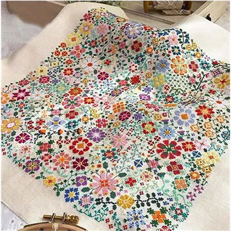kit de point de croix fleurs et motifs 14 CT 18CT Toile vierge