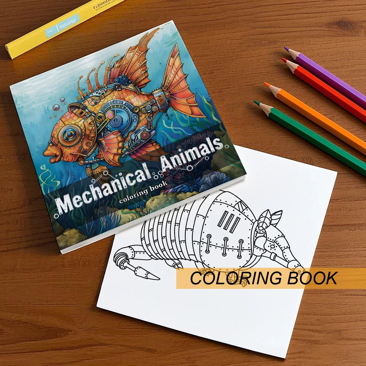 Livre de coloriage animaux mécaniques pour adultes et adolescents, 24 pages, soulage le stress