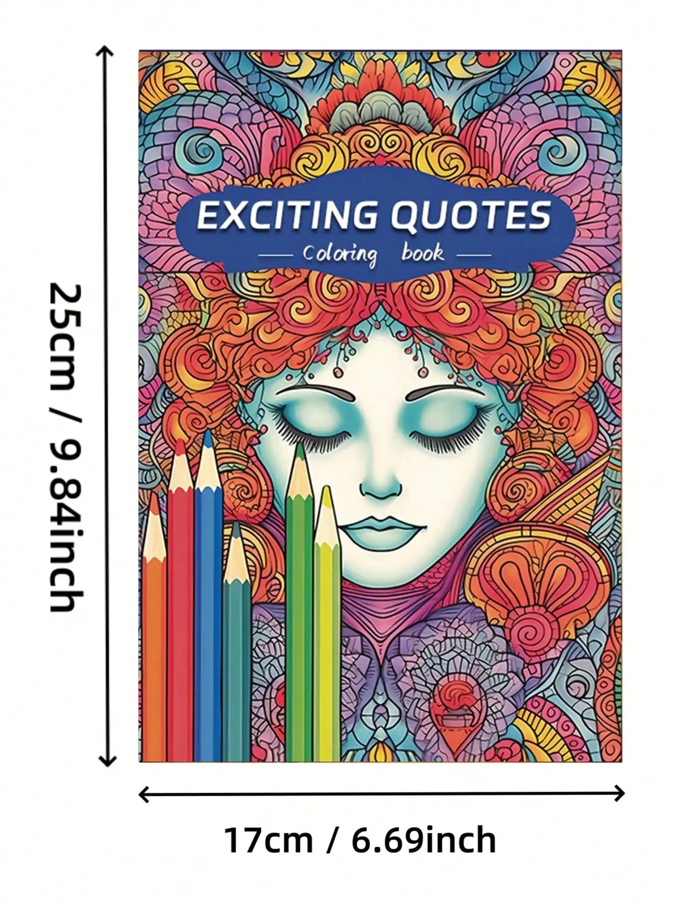 22 Pages Anti-Stress Coloring Book with Motivational Phrase