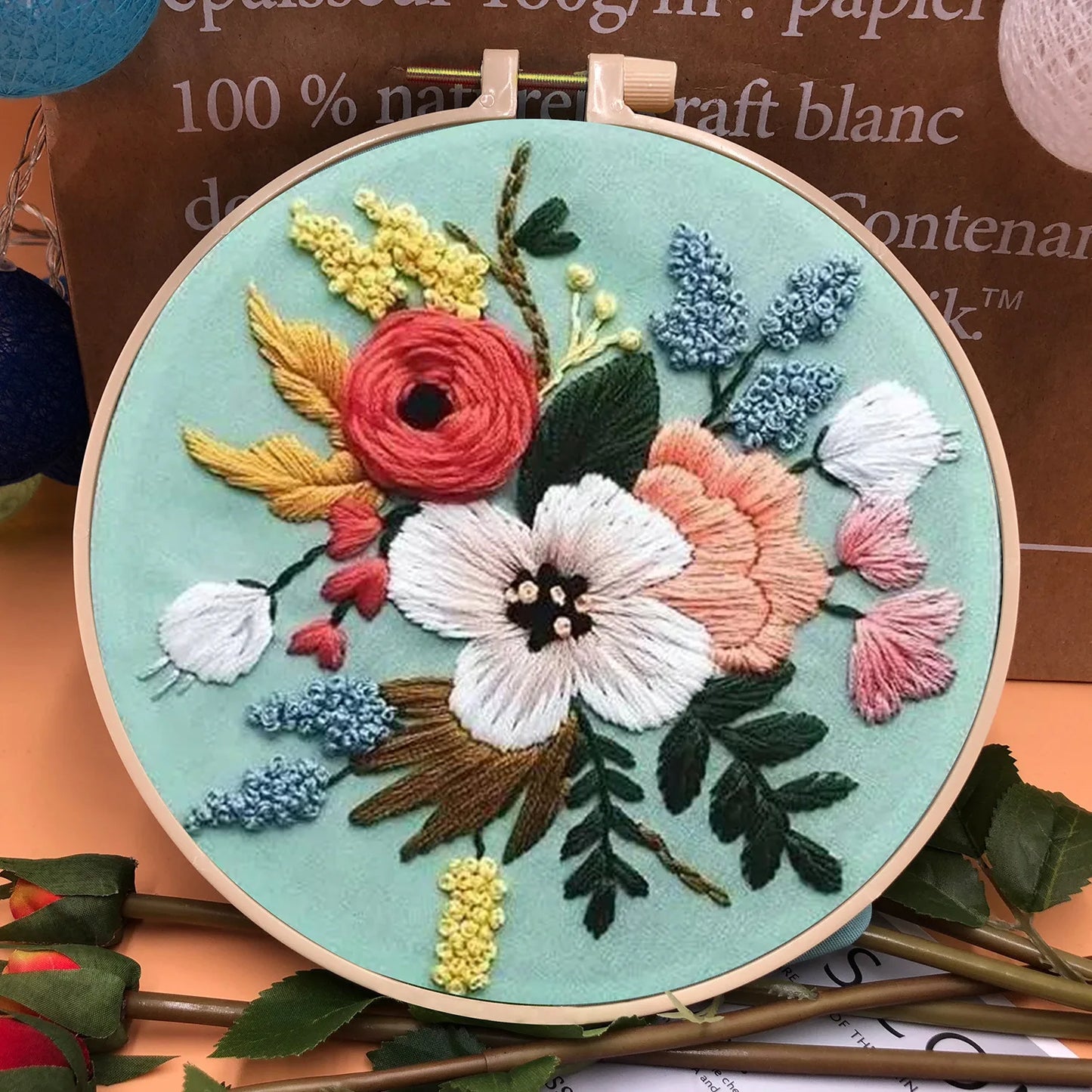Kits de broderie à la main kit de point de croix Fleurs