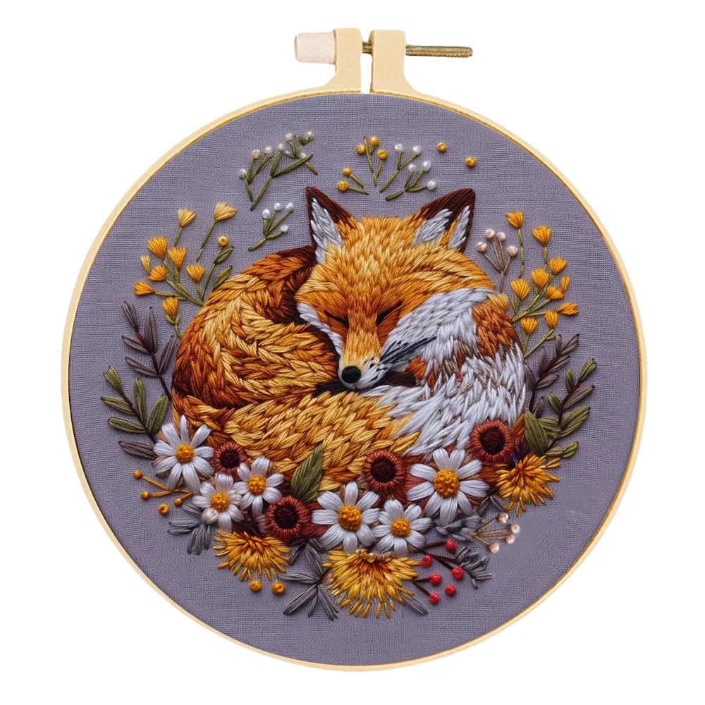 Kits de broderie pour débutants animaux renard girafe oiseau papillon