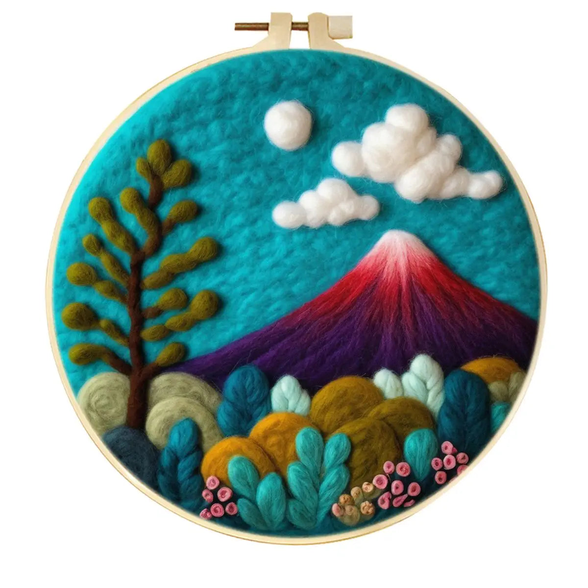 DIY Kits de feutrage en laine facile à utiliser Montagnes paysages ciel