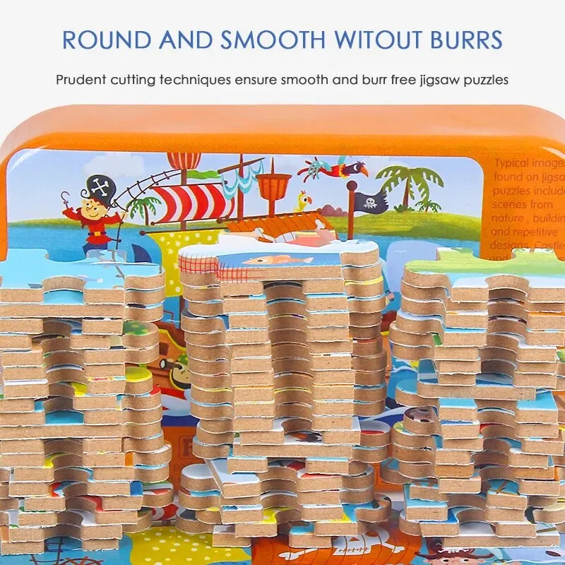 60PCS Wooden Puzzles for Kids