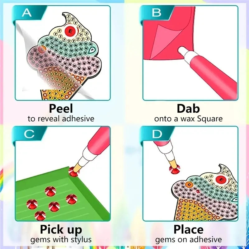 Peintures à diamants pour enfant Autocollants Licorne 6-12 ans