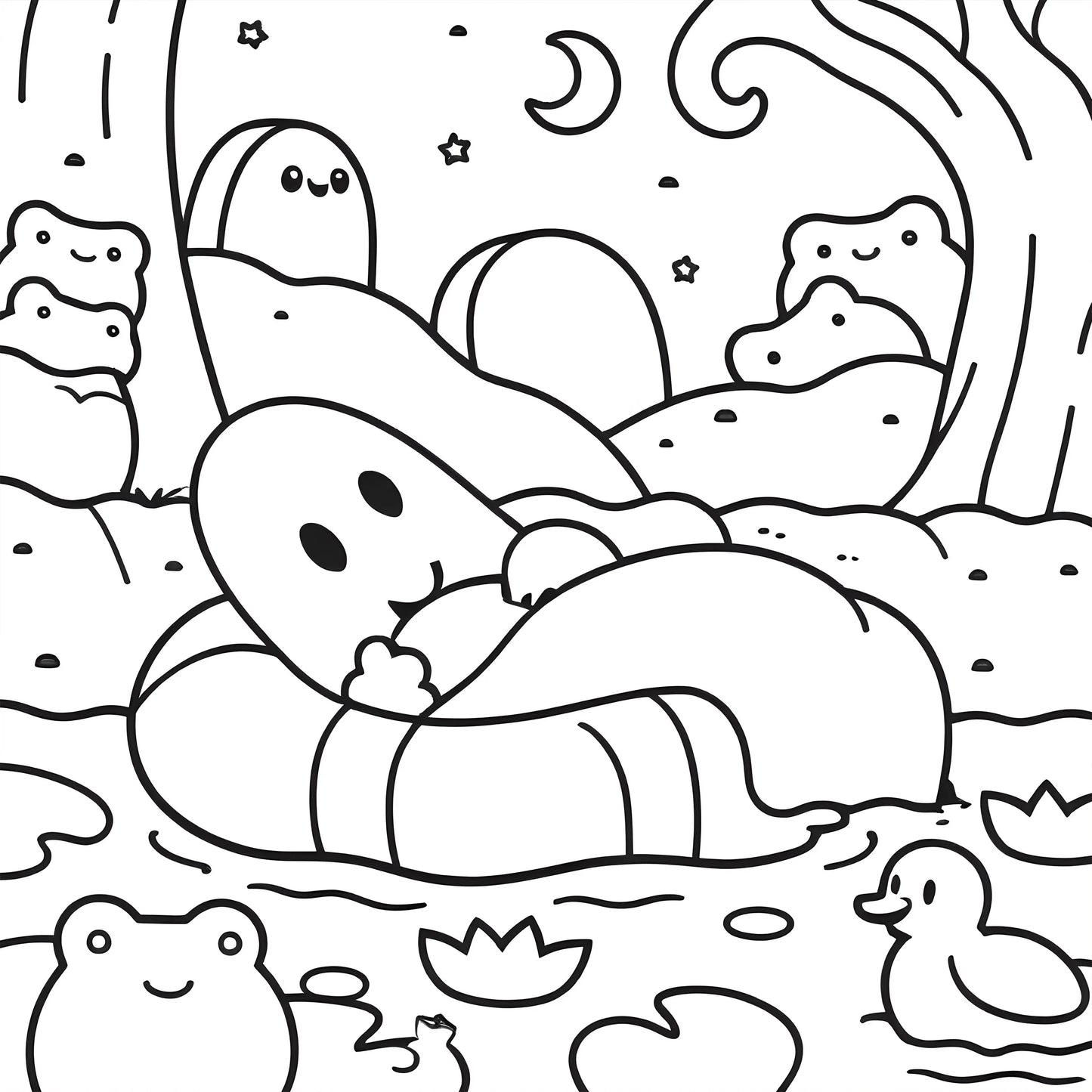 Livre de coloriage amusant pour adultes et adolescents, avec des créatures effrayantes adorables