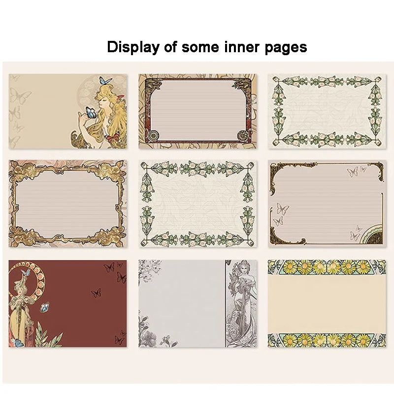 Retro notebook of Mucha's works