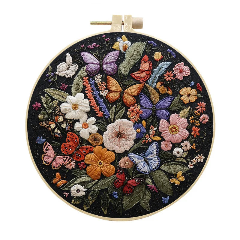 Embroidery Kits for Beginners, Flower and Butterfly Embroidery Starter Kits