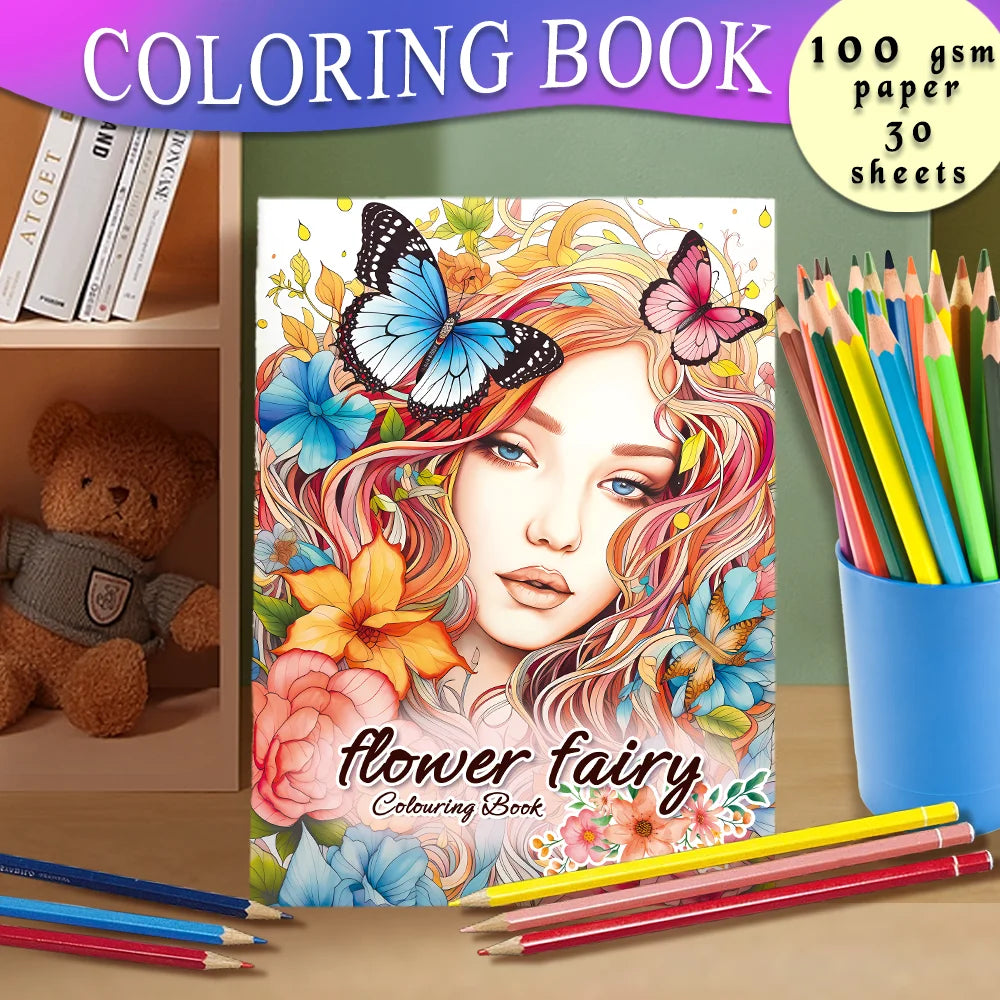 Flower Fairies Coloring Book for Adults and Teens 100gsm Paper