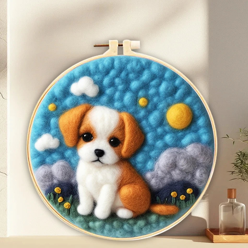 Kits de Peinture en Feutre de Laine chien