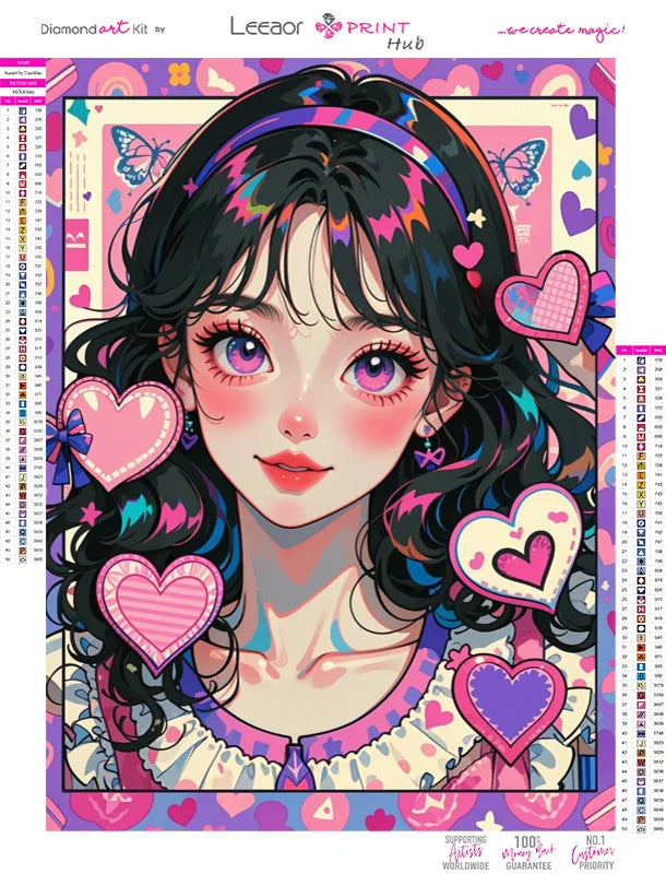 Peintures à diamants Fille Manga