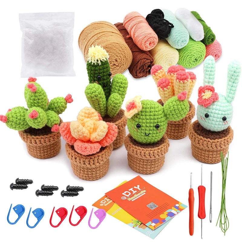 Kit de crochet pour débutant 3 ou 6 modèles Plantes
