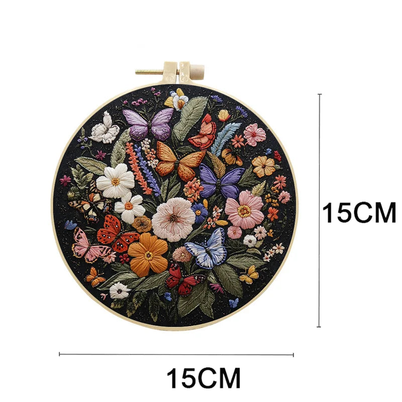 Embroidery Kits for Beginners, Flower and Butterfly Embroidery Starter Kits