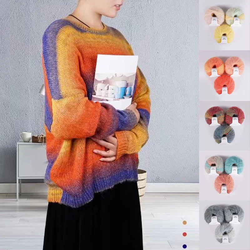 Fil de laine Mohair Doux et Chaud pour Crochet DIY 30gr