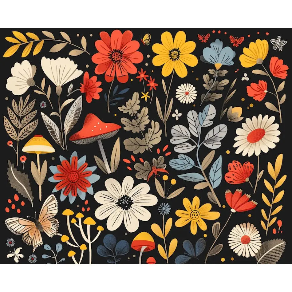 Peintures par numéros fleurs colorées